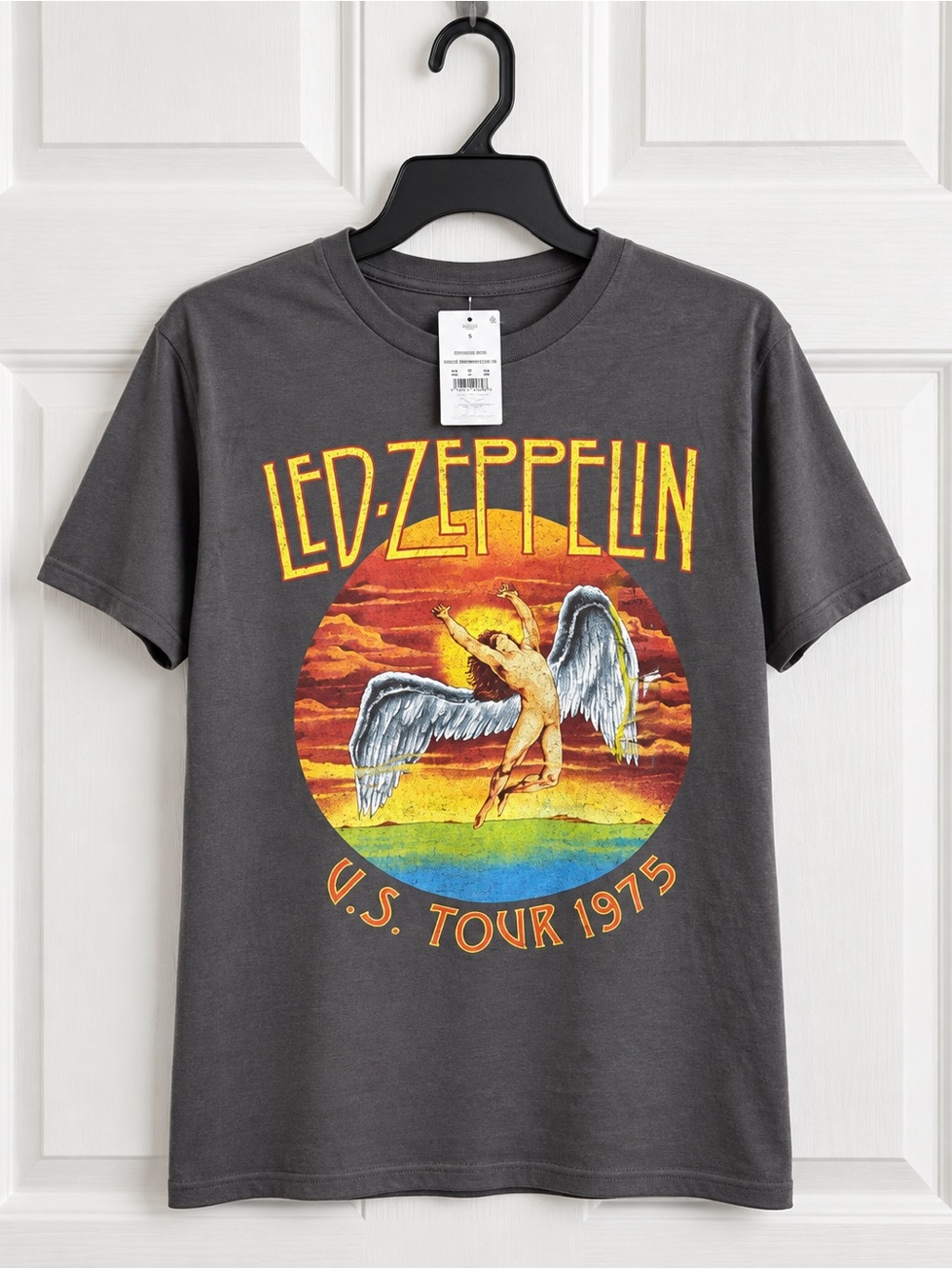 Led Zeppelin Vintage-Inspired Short Sleeve Tee - Charcoal
